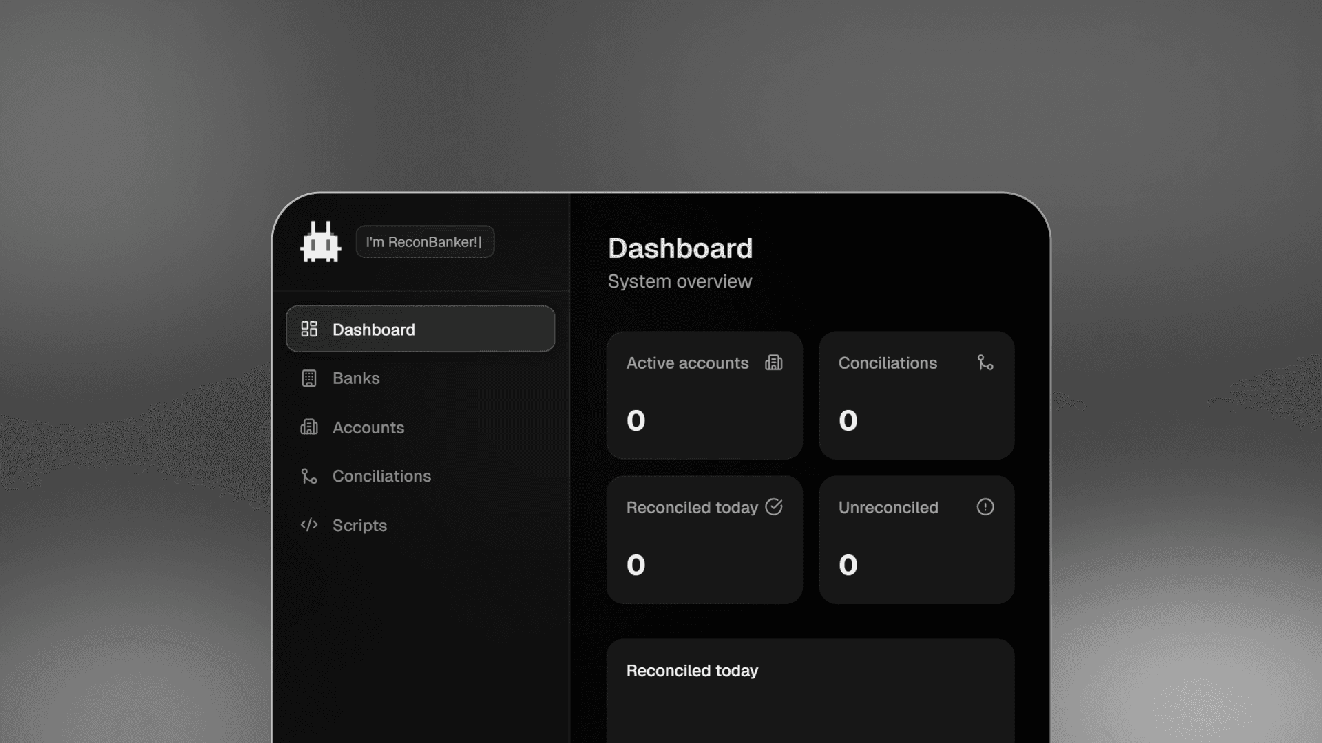 ReconBanker Dashboard